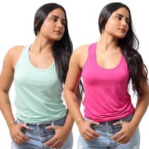 Kit 2 Regatas Viscolycra Feminina Nadador Leve e Confortável