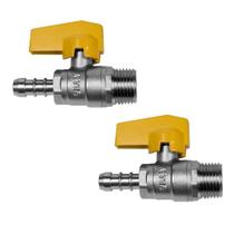 Kit 2 Registro Válvula Esférica Rm 1/2'' Com Espigão Pex Gás