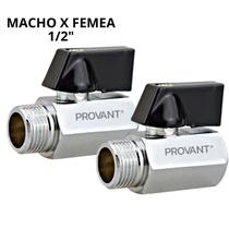 Kit 2 Registros Válvula Esfera Macho X Fêmea 1/2 Passagem Plena
