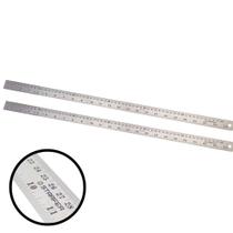 Kit 2 Régua Aço Inox 60cm Medição Desenho Projeto 24 Polegadas