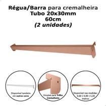 Kit 2 Régua Barra 20x30mm 60cm P/ Trilho Cremalheira Loja Rosé