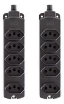 Kit 2 Régua de Tomadas 2p+t 20a 5 Postos