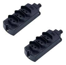 Kit 2 Régua de Tomadas 2p+t 20a com 3 Postos