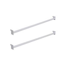 Kit 2 Réguas De Aço Carbono 91Cm Branco Gôndola Sa Gôndolas