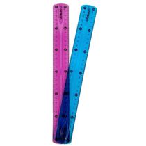 Kit 2 Réguas Flexíveis 30cm Leo & Leo Coloridas Não Quebra Cor,:Pink e Blue Kit 2 Réguas Flexíveis 30cm Leo & Leo Coloridas Não Quebra Cor,:Pink e Blue