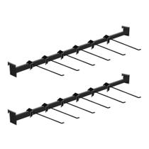 Kit - 2 Réguas Para Organização de Gondola 91cm + 12 Ganchos Simples Preto New Plus - Sa Gondolas Kit - 2 Réguas Para Organização de Gondola 91cm + 12 Ganchos Simples Preto New Plus - Sa Gondolas