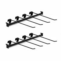 Kit 2 Réguas Pretas 73cm Para Gôndola + 8 Ganchos 30cm Pretos New Plus sa Gôndolas Kit 2 Réguas Pretas 73cm Para Gôndola + 8 Ganchos 30cm Pretos New Plus sa Gôndolas