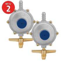 Kit 2 Regulador para Gás 2kg/h 906P1 Papaiz Control
