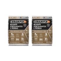 Kit 2 Rejunte Porcelanatos E Pedras Branco 1kg Ceramfix Kit 2 Rejunte Porcelanatos E Pedras Branco 1kg Ceramfix