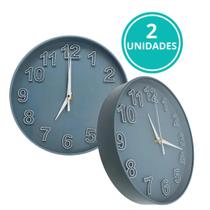Kit 2 Relógio Parede Cozinha Quarto Analógico Redondo 25cm - CASAMBIENTE