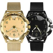 Kit 2 relógios feminino prova dagua + banhado qualidade premium social presente original resistente