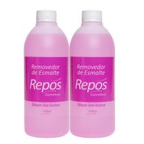 Kit 2 Removedor de Esmalte Solução Sem Acetona 140ml Repos Cosméticos