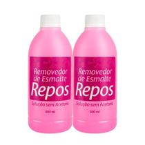Kit 2 Removedor de Esmalte Solução Sem Acetona 500ml Repos Cosméticos