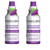 Kit 2 Removedor de Esmaltes Zero Acetona Aroma de Uva 240ml