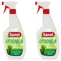 Kit 2 Repelente Citronela Sanol Cães e Gatos Gatilho 500 Ml