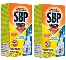 Kit 2 Repelente Elétrico Líquido Refil SBP 35ml 45 Noites