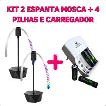Kit 2 Repelente Espanta Mosca Com 4 Pilhas e Carregador