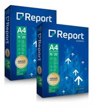 Kit 2 Resma Papel A4 Sulfite Premium 75g 500 Folhas Report Cor Branco
