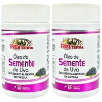Kit 2 Resveratrol - Óleo de Semente de Uva 1400mg 120 cápsulas - Rei Terra