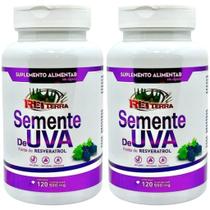 Kit 2 Resveratrol - Semente De Uva 500mg 240 Cápsulas - Rei Terra Kit 2 Resveratrol - Semente De Uva 500mg 240 Cápsulas - Rei Terra