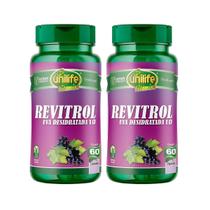 Kit 2 Resveratrol Uva Desidratada Unilife Revitrol 60 cápsulas