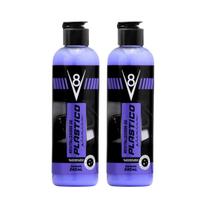 Kit 2 Revitalizador de Plástico Automotivo V8 Sanol 240ml