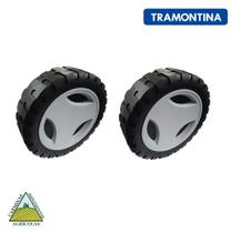 Kit 2 roda c/ calota e aneis 140mm p/ cortador de grama tramontina - 78795711