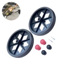 Kit 2 Roda Para Carrinho De Feira Comum Pneu Maciço Eixo 9mm