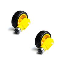 Kit 2 Roda Pneu Motor Redução DC 3 A 6v Robótica Arduino Kit 2 Roda Pneu Motor Redução DC 3 A 6v Robótica Arduino