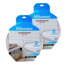 KIT 2 Rodameio Eva Branco Autocolante 3,8cm X 1cm Flexível Premium