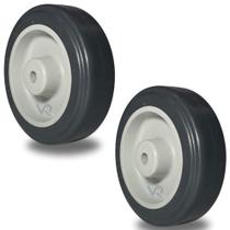 Kit 2 Rodas 412 BP SM de 4” Borracha PVC 100mm 65kg Cada Eixo 5/16” Schioppa