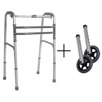 Kit 2 Rodas+ Andador Alumínio Dobrável Articulado Hidrolight