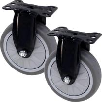 Kit 2 Rodas de Rodízio Outras Marcas Reforçado para Móveis 125x32mm Poliuretano Cinza Kit 2 Rodas de Rodízio Outras Marcas Reforçado para Móveis 125x32mm Poliuretano Cinza