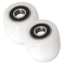 KIT 2 Rodas Dianteira Nylon Paleteira Duplo Rolamento 80x70mm (6204-2RS) Suporta Até 5000kg KIT 2 Rodas Dianteira Nylon Paleteira Duplo Rolamento 80x70mm (6204-2RS) Suporta Até 5000kg