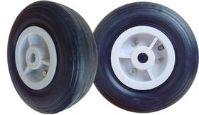 Kit 2 Rodas em PP 250X4 (21cm) Pneu de Borracha Maciça Furo Passante 3/4' - P250X4MF34