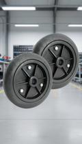 Kit 2 Rodas Maciças PVC 9 Polegadas Furo 7/8 120kg