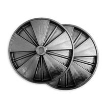 Kit 2 Rodas Para Betoneira Plástica Menegotti 150L Prime Original 300MM Polipropileno Cor Preta