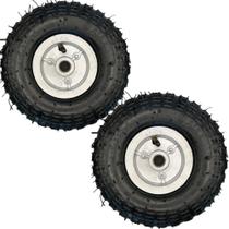 Kit 2 Rodas Pneumática Rodinha 3.50-4 Aro Alumínio 3/4 300kg