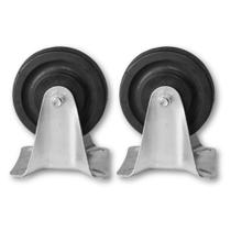 Kit 2 Rodinhas 12cm Borracha 5 Polegadas c/ Placa Fixa Kit 2 Rodinhas 12cm Borracha 5 Polegadas c/ Placa Fixa