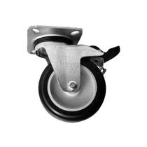 Kit 2 Rodinhas 12cm Plástico BP 5 Pol com Parafuso Giratório Kit 2 Rodinhas 12cm Plástico BP 5 Pol com Parafuso Giratório