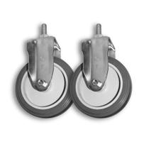 Kit 2 Rodinhas 12cm Plástico BP 5 Polegadas c/ Parafuso Fixo Kit 2 Rodinhas 12cm Plástico BP 5 Polegadas c/ Parafuso Fixo