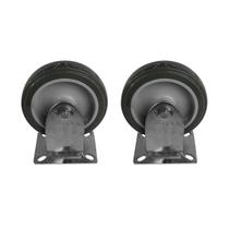 Kit 2 Rodinhas 12cm Plástico BP 5 Polegadas c/ Placa Fixa