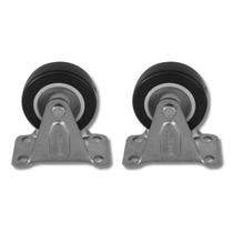 Kit 2 Rodinhas 50mm Plástico BP 2 Polegadas c/ Placa Fixa