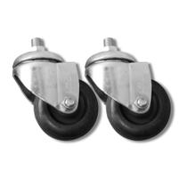 Kit 2 Rodinhas 75mm Borracha 3 Pol com Parafuso Giratório