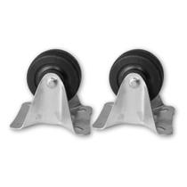 Kit 2 Rodinhas 75mm Borracha 3 Polegadas c/ Placa Fixa