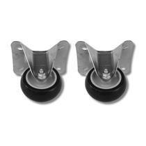 Kit 2 Rodinhas Cinza 3 Pol BP Sem freio com Placa Fixa