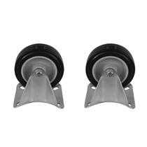 Kit 2 Rodinhas Cinza 4 Pol BP Sem freio com Placa Fixa