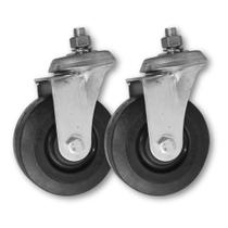 Kit 2 Rodinhas p Móveis 4 Pol Borracha s Freio c Pfuso Girat