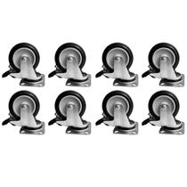 Kit 2 Rodinhas p/ Móveis 5 Pol BP c Freio c p/fuso Giratório