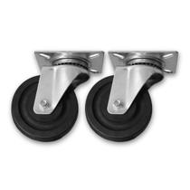 Kit 2 Rodinhas p Móvel 5 Pol Borracha s Freio c Placa Girat. Kit 2 Rodinhas p Móvel 5 Pol Borracha s Freio c Placa Girat.